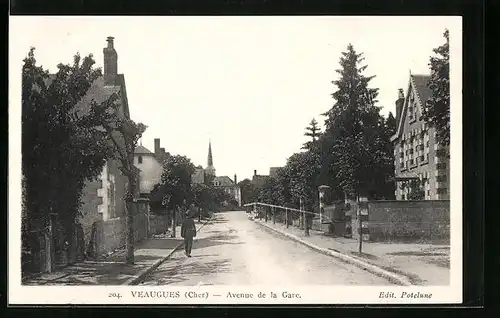 AK Veaugues, Avenue de la Gare