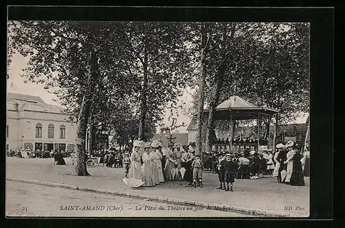 AK St-Amand, la Place du Theatre un jour de Musique