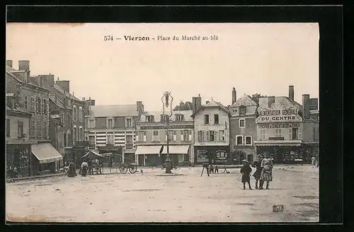 AK Vierzon, Place du Marche au ble