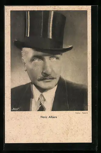 AK Schauspieler Hans Albers mit hohem Zylinder