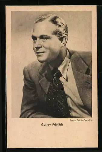 AK Schauspieler Gustav Fröhlich mit übergrosser Krawatte