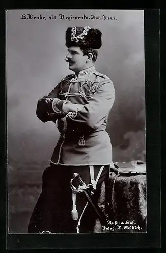 AK Schauspieler Hermann Benke als Regiments Don Juan