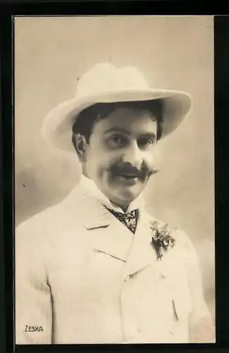 AK Schauspieler Zeska mit Hut