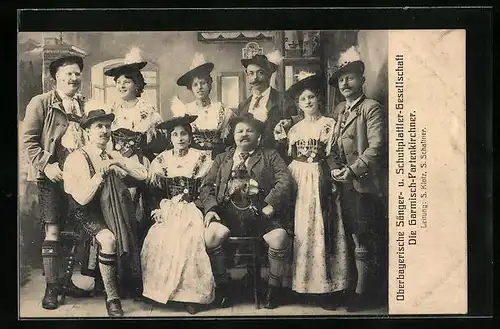 AK Garmisch-Partenkirchen, Oberbayerische Sänger- u. Schuhplattler-Gesellschaft