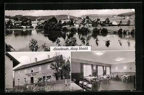 AK Blaibach /Bayr. Wald, Panorama und Bäckerei Eduard Stoiber