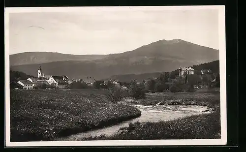 AK Bayer. Eisenstein, Ortsansicht mit Arber