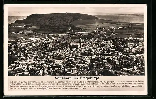AK Annaberg /Erzgeb., Ortsansicht vom Flugzeug aus