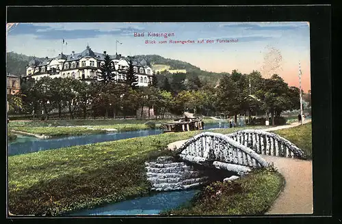 AK Bad Kissingen, Blick vom Rosengarten auf den Fürstenhof