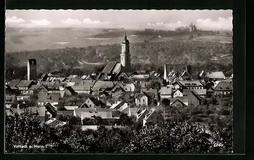 AK Volkach /Main, Ortspartie mit Kirche