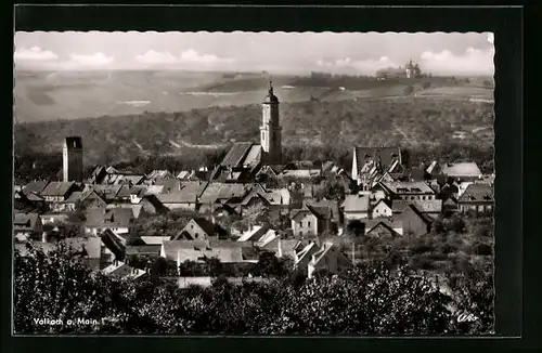 AK Volkach /Main, Ortspartie mit Kirche
