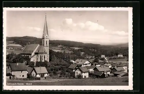 AK Teisnach /Bayer. Wald, Ortspartie mit Kirche
