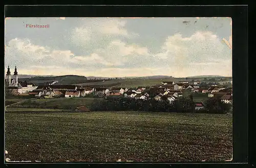 AK Fürstenzell, Panorama mit Kirche