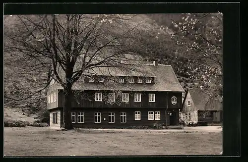 AK Oberhof /Thür., Waldcafé Untere Schweizer-Hütte