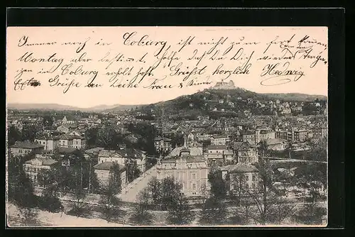 Foto-AK Coburg, Teilansicht