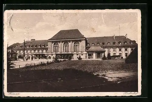 AK Weimar, Strassenpartie vorm Bahnhof