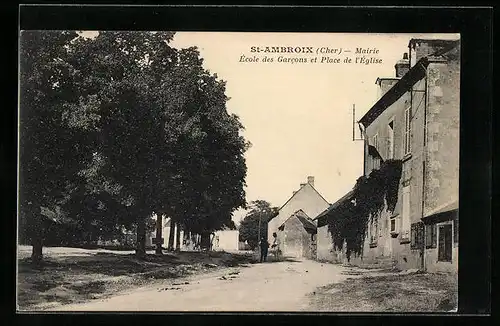AK St-Ambroix, Mairie, Ecole des Garcons et Place de l`Eglise