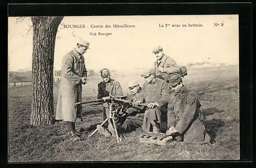 AK Bourges, Centre des Mitrailleurs, La 1re mise en batterie
