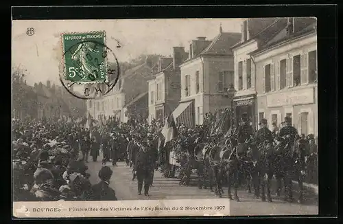 AK Bourges, Funerailles des Victimes de l`Explosion du 1907