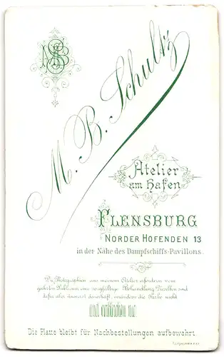 Fotografie M. B. Schultz, Flensburg, Norder-Hofenden 13, Junge Frau im karierten Kleid