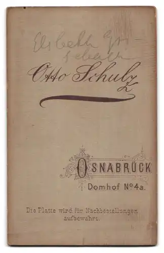 Fotografie Otto Schulz, Osnabrück, Domhof 4 a, Bürgerliche Dame mit Hochsteckfrisur