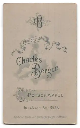 Fotografie Charles Berger, Potschappel, Dresdener-Str. 28, Eleganter Herr mit Zwicker und Moustache