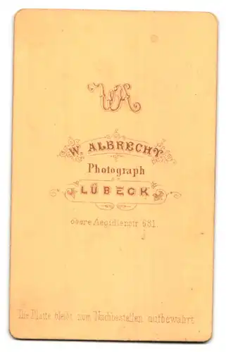 Fotografie W. Albrecht, Lübeck, Obere Aegidienstr. 681, Hübsches Mädchen im karierten Kleid