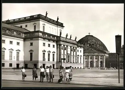 Fotografie unbekannter Fotograf, Ansicht Berlin, Staatsoper & Hedwigskirche