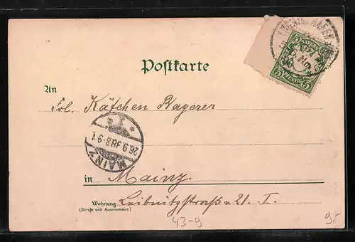 Lithographie Buden auf Volksfest, Tanzsaal