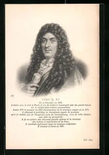 AK Komponist Jean-Baptiste Lully im Portrait