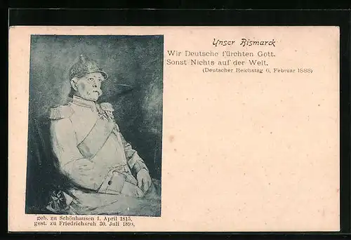 AK Fürst Otto v. Bismarck in Gala-Uniform