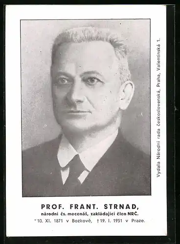 AK Prof. Frant. Strnad, Portrait des Röntgenologen