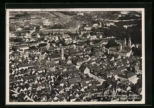 AK Bad Mergentheim, Fliegeraufnahme der Stadt