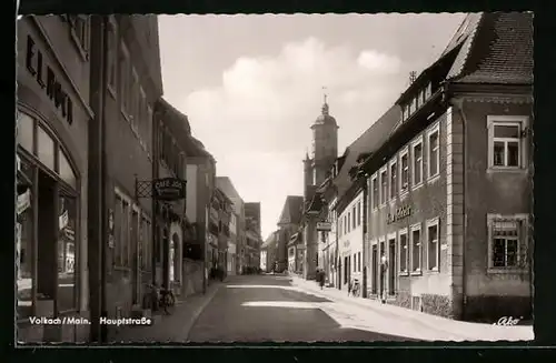 AK Volkach /Main, Hauptstrasse mit Geschäften