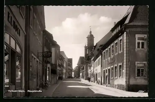 AK Volkach /Main, Hauptstrasse mit Cafe Joa