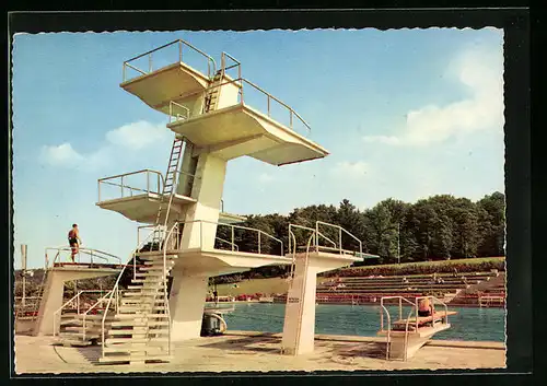 AK Schweinfurt /Main, Sommerbad mit Sprungturm