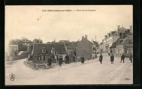 AK Charenton-sur-Cher, Place de la Chapelle