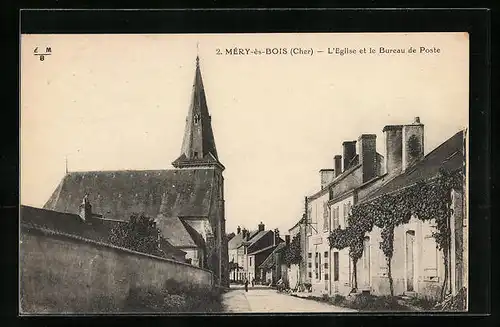 AK Méry-ès-Bois, L`Eglise et le Bureau de Poste