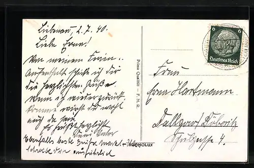 AK Liebenau, Marktplatz aus der Vogelschau