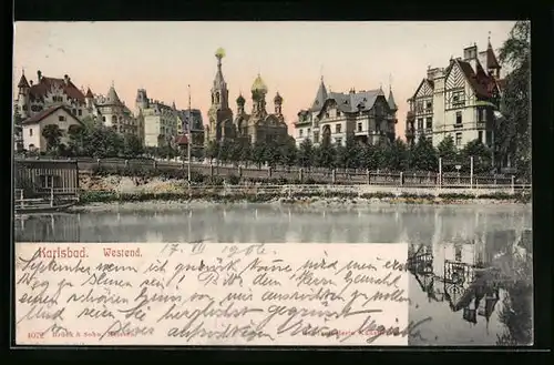 AK Karlsbad, Westend mit See