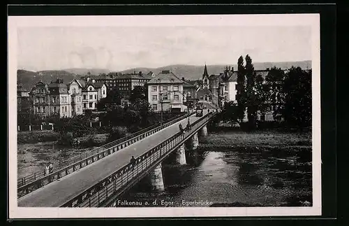 AK Falkenau /Eger, Egerbrücke
