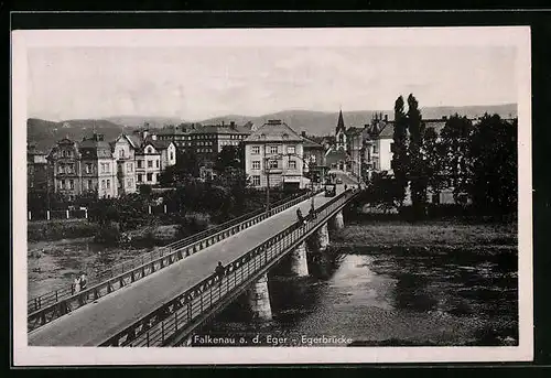 AK Falkenau /Eger, Egerbrücke