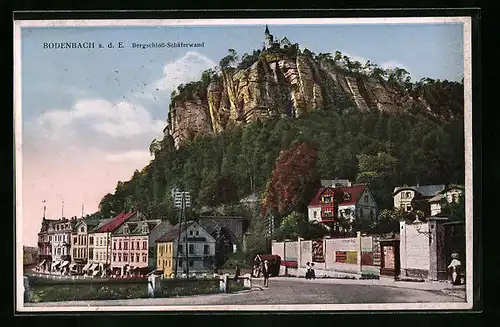 AK Bodenbach /Elbe, Siedlungspartie mit Bergschloss-Schäferwand
