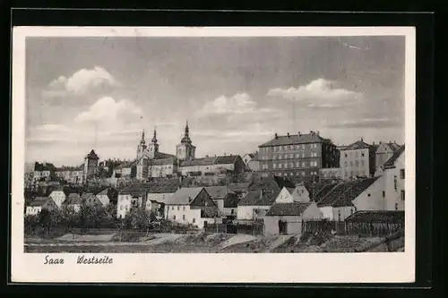 AK Saaz, Stadtblick von Westen aus