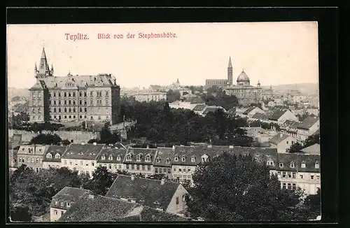 AK Tetschen-Bodenbach / Decin, Blick von der Stephanshöhe