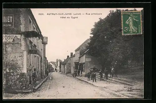 AK Autruy-sur-Juine, Rue principale Hotel du Cygne