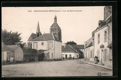 AK Neuville-aux-Bois, La rue Saint-Jacques