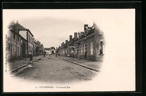 AK Les Bordes, La Grande Rue