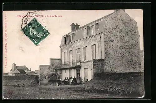 AK Sermaises-du-Loiret, Cafe de la Gare