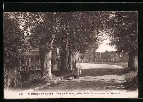 AK Meung-sur-Loire, Vue de Meung, prise de la Promenade de Baulette