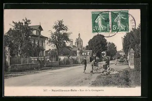 AK Neuville-aux-Bois, Rue de la Guinguette